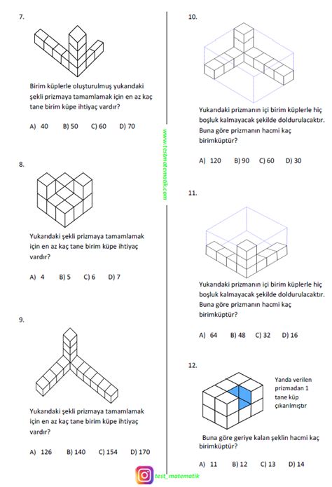 6 sınıf geometri testleri